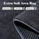 Large Area Rugs for Bedroom Living Room - 4x6 Feet Ultra Soft Dark Grey Rug Thic... - Image 7