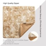 THE-TINOART Gold Jacquard Throw Pillow Covers 22x22 Inch Luxury Metallic Gold Te... - Image 5