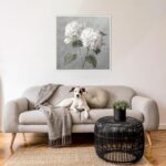 Amanti Art Framed Canvas Wall Art 30x30 White Hydrangeas by Danhui Nai, Framed W... - Image 5