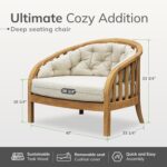 Cambridge Casual Bronte 3-Piece Teak Outdoor Lounge Set – 2 Oversized Lounge Cha... - Image 10