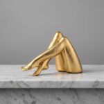Gold Legs Sculpture, Maximalist Resin Statue Home Decor, Abstract Art Figurine f... - Image 8