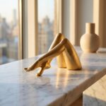 Gold Legs Sculpture, Maximalist Resin Statue Home Decor, Abstract Art Figurine f... - Image 9