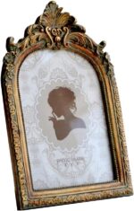 SIKOO Vintage 5x7 Picture Frame Antique OrnateTable Top and Wall Mounting Photo ... - Image 3