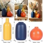 Colorful Ceramic Vase Set, Small Burnt Orange Blue Yellow Vases Home Decor,Fall ... - Image 3
