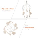 Bohemia Style Leaf Wall Pendant Tassel Hanging Ornament Beige Metal Ring Decorat... - Image 4