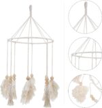 Bohemia Style Leaf Wall Pendant Tassel Hanging Ornament Beige Metal Ring Decorat... - Image 10
