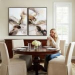 SAFERRYHOME Neutral Abstract Wall Art, Gold and Brown Marble Framed Canvas Wall ... - Image 3