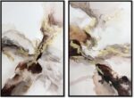 SAFERRYHOME Neutral Abstract Wall Art, Gold and Brown Marble Framed Canvas Wall ... - Image 9