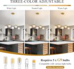 Modern Linear Globe Chandelier Gold 5-Lights Mid Century Linear Chandelier for D... - Image 4