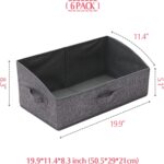 TENABORT 6 Pack Trapezoid Large Foldable Closet Storage Bins with Handle, Fabric... - Image 3
