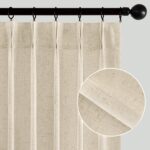 MIULEE 96 Inches Long Pinch Pleated Linen Curtains 2 Panels Set for Bedroom Livi... - Image 3