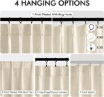 MIULEE 96 Inches Long Pinch Pleated Linen Curtains 2 Panels Set for Bedroom Livi... - Image 5