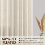 MIULEE 96 Inches Long Pinch Pleated Linen Curtains 2 Panels Set for Bedroom Livi... - Image 6