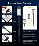 ALFIOT Solar Pathway Lights Outdoor, 4 Pack Bright Solar Lights Outdoor, IP65 Wa... - Image 8