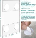 Bluesun 2-Pack 5x7 Picture Frames Velcro Wall-Mount - Frameless Clear Acrylic Ve... - Image 4