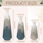3 Pcs Tall Metal Vase 27/21/16 Inch Metal Standing Decorative Floor Vase Detacha... - Image 3