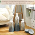 3 Pcs Tall Metal Vase 27/21/16 Inch Metal Standing Decorative Floor Vase Detacha... - Image 5