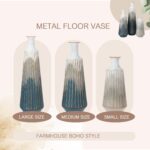 3 Pcs Tall Metal Vase 27/21/16 Inch Metal Standing Decorative Floor Vase Detacha... - Image 6