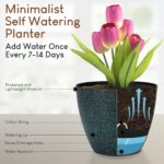 YNNICO Plant Pots 10/9/8/7.5/7 inch, Self Watering Planters with Drainage Holes ... - Image 4