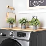 Mkono Small Fake Plants in Farmhouse Galvanized Metal Pots 3 Pack Potted Artific... - Image 3
