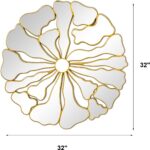 Gold Wall Mirrors Decorative, 32” Large Round Mirrors for Wall Decor, Flower Sha... - Image 3