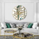 Gold Wall Mirrors Decorative, 32” Large Round Mirrors for Wall Decor, Flower Sha... - Image 6
