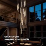 SNZ 20-Light Gold Crystal Chandelier, High Ceiling Chandelier for Staircase, Mod... - Image 4