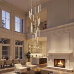 SNZ 20-Light Gold Crystal Chandelier, High Ceiling Chandelier for Staircase, Mod... - Image 9
