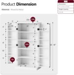 SUNLEI 47" Kitchen Pantry Storage Cabinet, Modern Freestanding Pantry Storage Ca... - Image 3