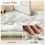 8x10 Area Rugs for Living Room, Abstract Neutral Large Washable Rug, Indoor Soft... - Image 3