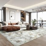 8x10 Area Rugs for Living Room, Abstract Neutral Large Washable Rug, Indoor Soft... - Image 8