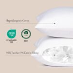 puredown® 18 x 18 Decorative Feather Down Throw Pillow Inserts (Set of 2, White)... - Image 3