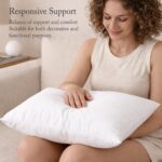 puredown® 18 x 18 Decorative Feather Down Throw Pillow Inserts (Set of 2, White)... - Image 4