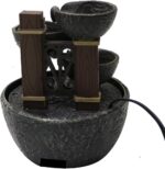 Nature's Mark 7" H Tiered Rock Bowl Tabletop Water Fountain with Natural River R... - Image 4