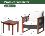 PayLessHere 3-Piece Outdoor Patio Furniture Set Modern Rattan Bistro Conversatio... - Image 3