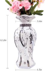 Modern Decorative Vase,Silver Flower Vase for Home Decor with Rhinestone,30 cm L... - Image 4