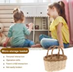 Totority Miniature Woven Basket for Dollhouse Realistic Handheld Prop for Home D... - Image 3