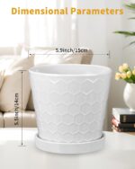 EFISPSS Ceramic Plant Pots, 6 Inch Pots for Indoor Plants, Planters with Drainag... - Image 3