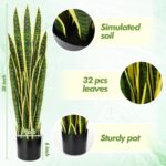 Crowye 2 Pack 3.15 Ft Tall Artificial Snake Plant Faux Sansevieria Plant Large F... - Image 3