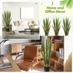 Crowye 2 Pack 3.15 Ft Tall Artificial Snake Plant Faux Sansevieria Plant Large F... - Image 5