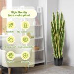 Crowye 2 Pack 3.15 Ft Tall Artificial Snake Plant Faux Sansevieria Plant Large F... - Image 6