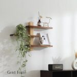 GRID FORTE Wood 3 Tier Floating Shelf, Large Minimalist Wall Shelves, Mid Centur... - Image 3