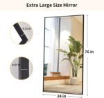 Easly 34"x76" Full Length Mirror with Stand, Large Rectangular Floor Mirror for ... - Image 7