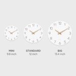 mooas Flatwood Wall Clock (Wood Mini), 9.8" Silent Non-Ticking Sweep Movement De... - Image 3