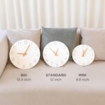 mooas Flatwood Wall Clock (Wood Mini), 9.8" Silent Non-Ticking Sweep Movement De... - Image 5