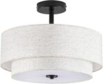 BUXVRCS Semi Flush Mount Ceiling Light Fixture, 3-Light Double Drum Lighting Fix... - Image 10