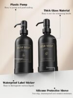 Luxspire Soap Dispenser Set, Hand Soap Dispensers with Fast Drying Tray, 17 oz G... - Image 3
