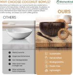 Mindful Meals Gift Set 4 Deluxe Jumbo Coconut Bowls with Spoons and Eco Stands W... - Image 4