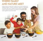 Mindful Meals Gift Set 4 Deluxe Jumbo Coconut Bowls with Spoons and Eco Stands W... - Image 7