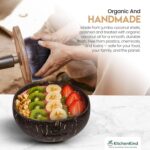 Mindful Meals Gift Set 4 Deluxe Jumbo Coconut Bowls with Spoons and Eco Stands W... - Image 8